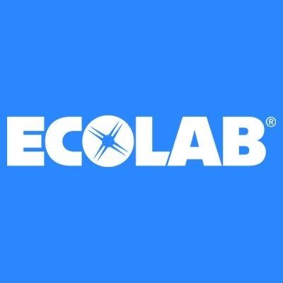 A blue square with the word ecolab written in white.